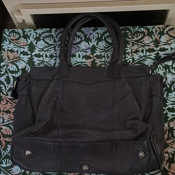 Day and mood navy blue purse with back zipper leather - Picture 1 of 2